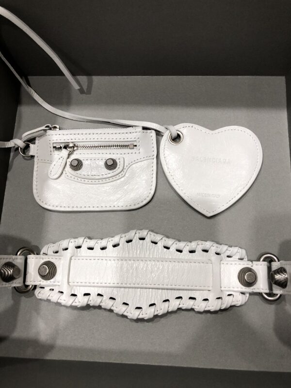 Balenciaga Le Cagole Half-Moon Small Armpit Dumpling Bag - White 62431 - Image 5