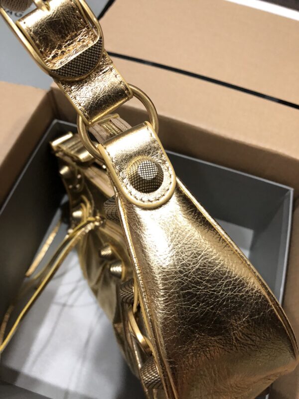 Balenciaga Le Cagole Half-Moon Large Armpit Dumpling Bag - Golden 44156 - Image 5