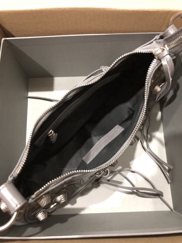 Balenciaga Le Cagole Half-Moon Large Armpit Dumpling Bag - Gray 59231 - Image 2