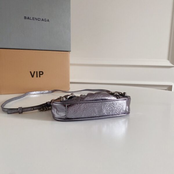 Balenciaga Le Cagole Mini Armpit Bag - Silver 59273 - Image 4