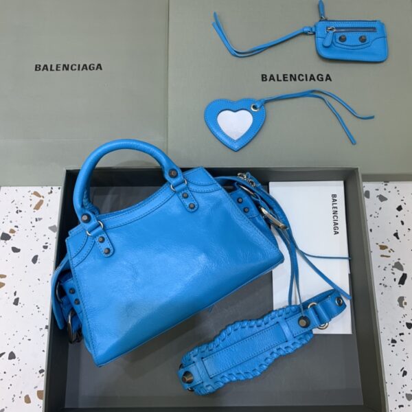 Balenciaga Neo Cagole Motorcycle Bag - Blue 61411 - Image 5