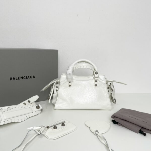 Balenciaga Neo Cagole Explosive Motorbike Bag - White 63237 - Image 5