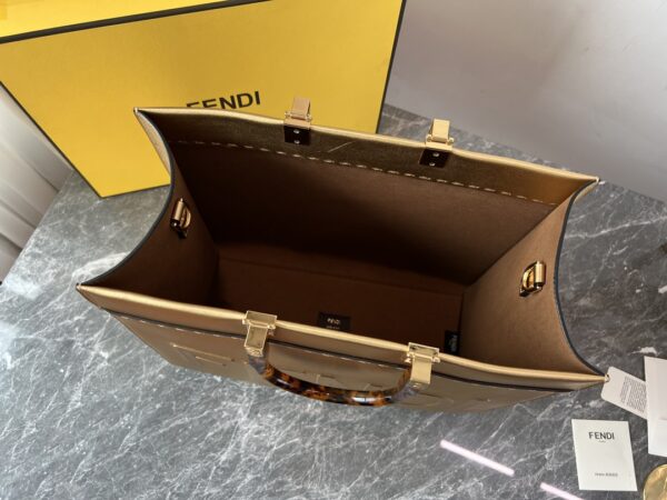 Fendi Sunshine Small Tote Bag - Gold 26801 - Image 3