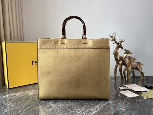 Fendi Sunshine Small Tote Bag - Gold 26801 - Image 4