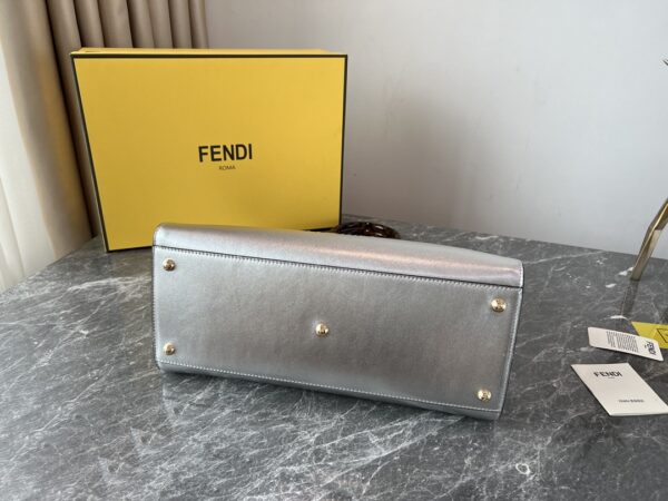 Fendi Sunshine Small Tote Bag - Silver 59185 - Image 4