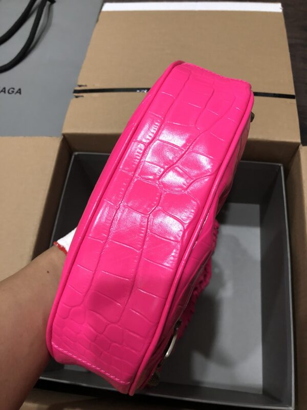 Balenciaga Le Cagole Half-Moon Small Armpit Dumpling Bag - Shocking Pink 53801 - Image 3