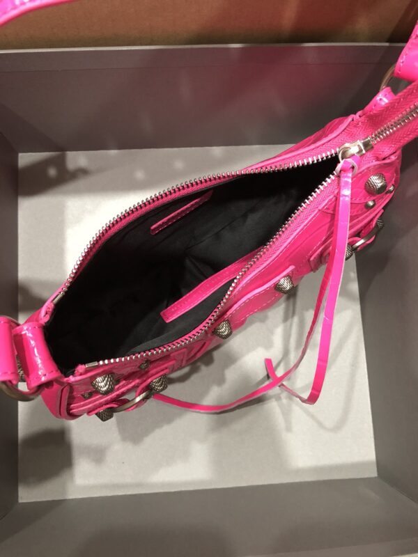 Balenciaga Le Cagole Half-Moon Small Armpit Dumpling Bag - Shocking Pink 53801 - Image 2