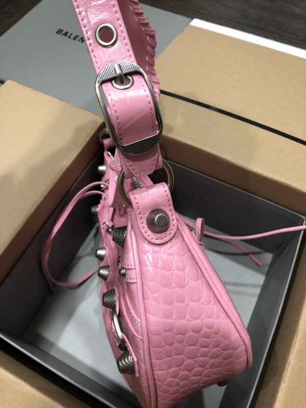Balenciaga Le Cagole Half-Moon Large Armpit Dumpling Bag - T-Pink 22598 - Image 5