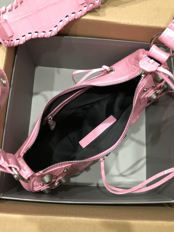 Balenciaga Le Cagole Half-Moon Large Armpit Dumpling Bag - T-Pink 22598 - Image 2