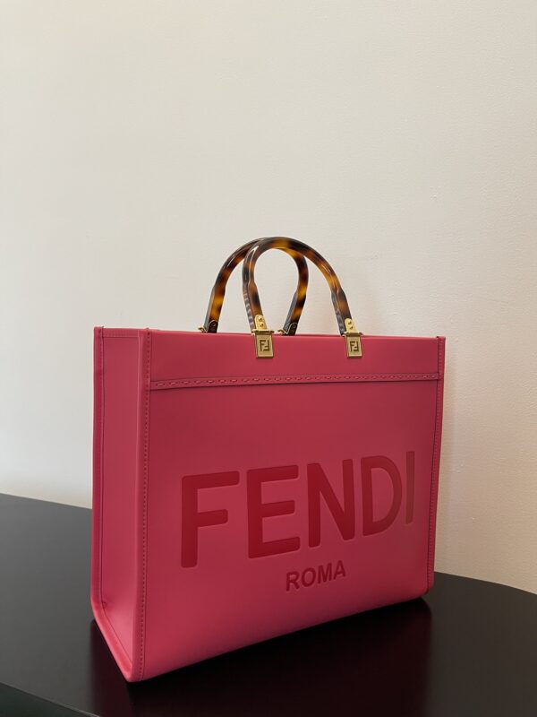 Fendi Sunshine Small Tote Bag - Red 77219 - Image 5