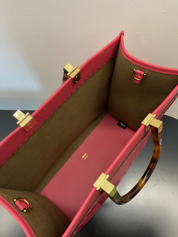 Fendi Sunshine Small Tote Bag - Red 77219 - Image 3