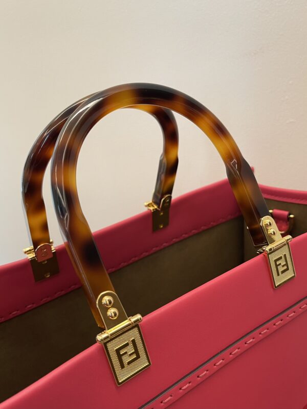 Fendi Sunshine Small Tote Bag - Red 77219 - Image 4