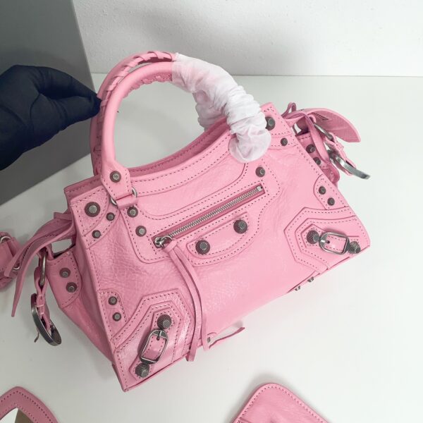 Balenciaga Neo Cagole Explosive Motorbike Bag - Pink 15974 - Image 3