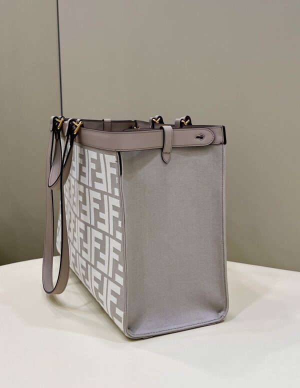 Fendi Peekaboo Tote Handbag - Gray 71718 - Image 4