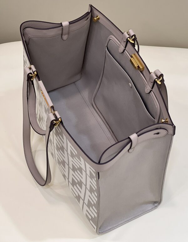 Fendi Peekaboo Tote Handbag - Gray 71718 - Image 2