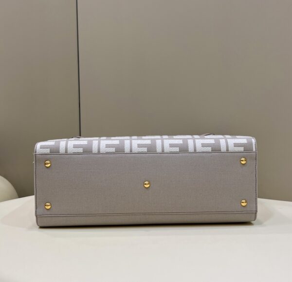 Fendi Peekaboo Tote Handbag - Gray 71718 - Image 3