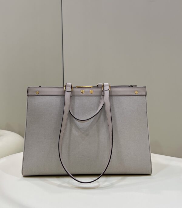 Fendi Peekaboo Tote Handbag - Gray 71718 - Image 5