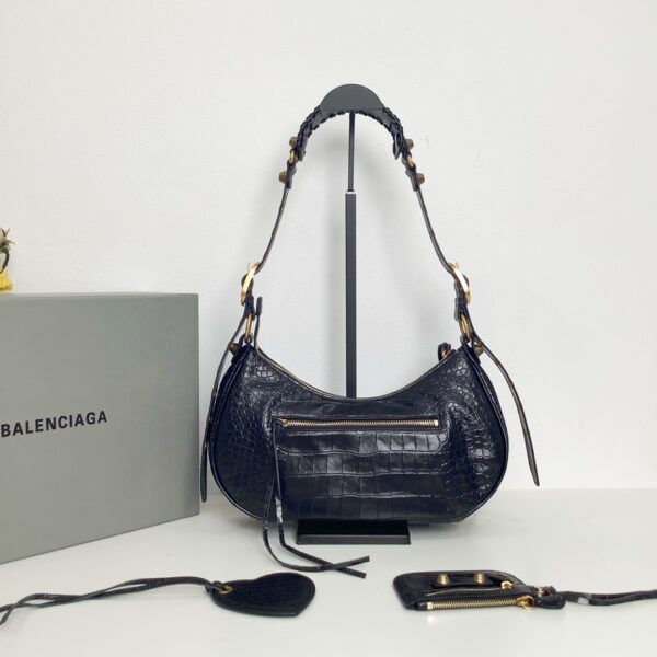 Balenciaga Le Cagole Half-Moon Large Armpit Dumpling Bag - Black 40072 - Image 2