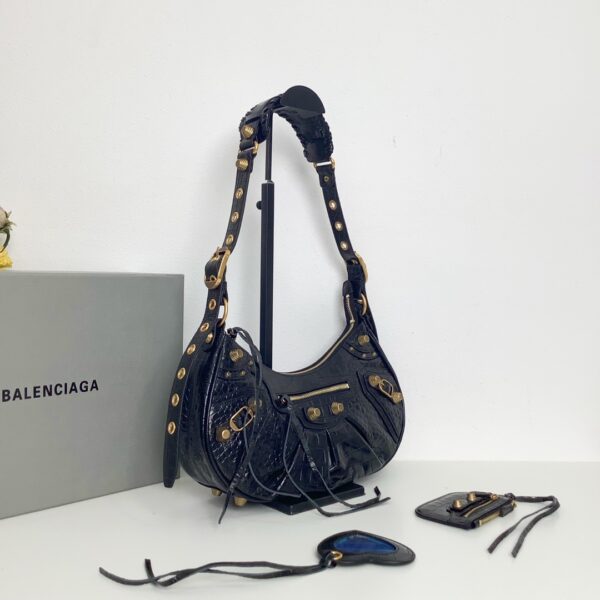 Balenciaga Le Cagole Half-Moon Large Armpit Dumpling Bag - Black 40072 - Image 3