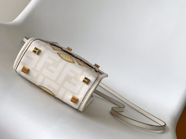 Fendi Joint Style Mini Sunshine Shopper Handbag - White 38429 - Image 4