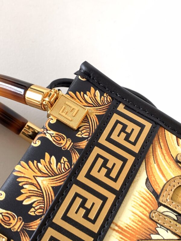 Fendi Joint Style Mini Sunshine Shopper Handbag - Black 80983 - Image 2
