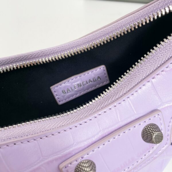 Balenciaga Le Cagole Half-Moon Small Armpit Dumpling Bag - Purple 67432 - Image 2