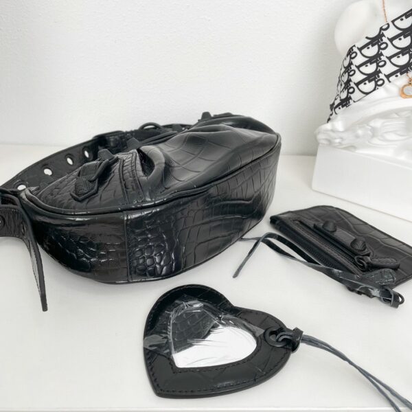 Balenciaga Le Cagole Half-Moon Large Armpit Dumpling Bag - Black 18186 - Image 3