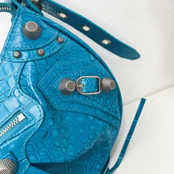 Balenciaga Le Cagole Half-Moon Large Armpit Dumpling Bag - Blue 48618 - Image 2