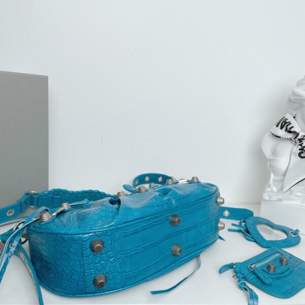 Balenciaga Le Cagole Half-Moon Large Armpit Dumpling Bag - Blue 48618 - Image 3