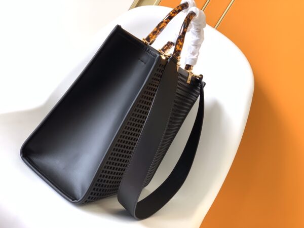Fendi Sunshine Shopper Hollow Handbag - Black 30057 - Image 4