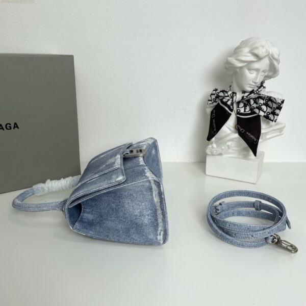 Balenciaga Hourglass Small bag - Denim Blue 82479 - Image 4