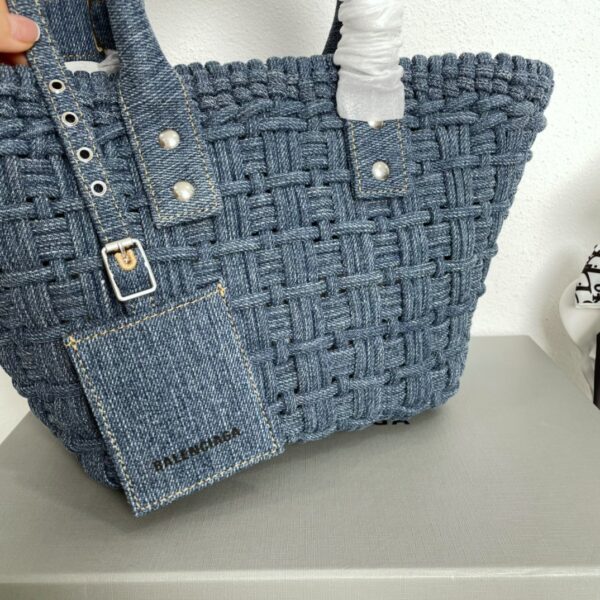 Balenciaga Bistro Basket Bag - Blue 94371 - Image 4