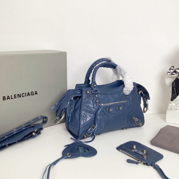 Balenciaga Neo Cagole Explosive Motorbike Bag - Dark Blue 61137 - Image 5
