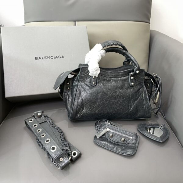 Balenciaga Neo Cagole Explosive Motorbike Bag - Gray 66458 - Image 4