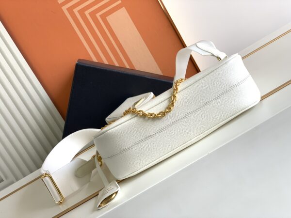 Prada Baokuanqnylon Hobo Large Handbag - White 57980 - Image 4