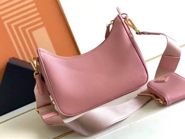 Prada Baokuanqnylon Hobo Large Handbag - Pink 85370 - Image 5