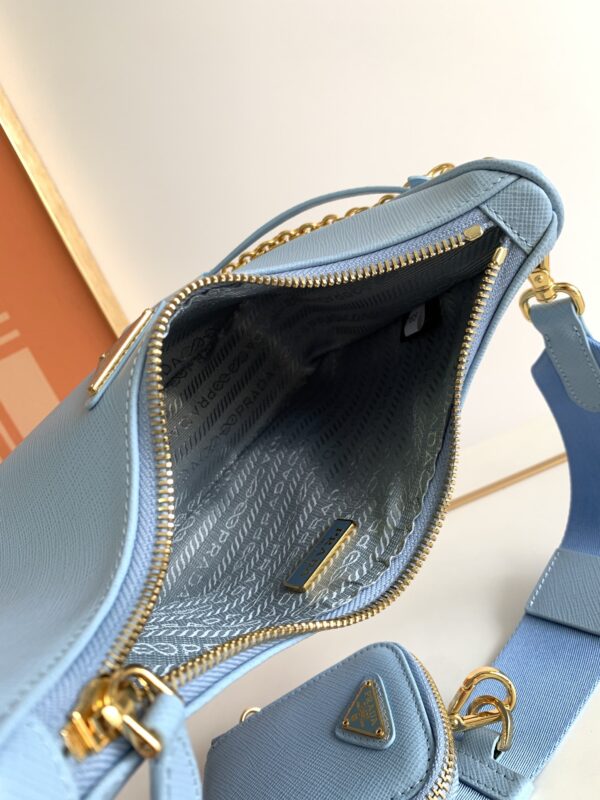 Prada Baokuanqnylon Hobo Large Handbag - Blue 27344 - Image 5