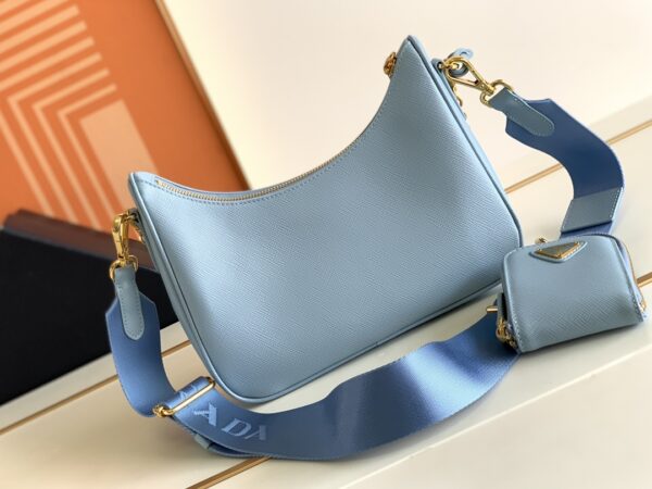 Prada Baokuanqnylon Hobo Large Handbag - Blue 27344 - Image 4