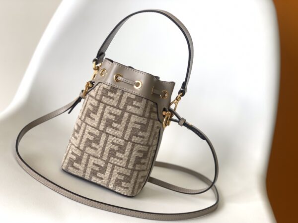 Fendi Mon Tresor Mini Bucket Bag - Gray 90491 - Image 5