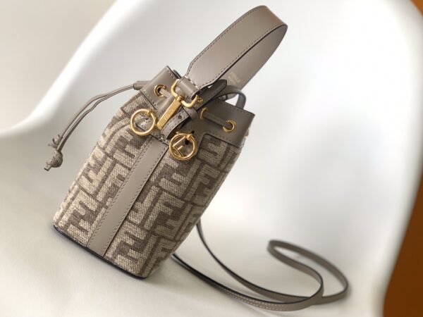 Fendi Mon Tresor Mini Bucket Bag - Gray 90491 - Image 4