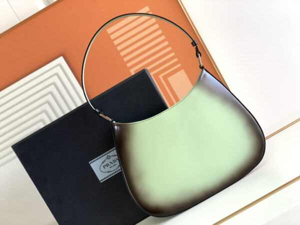 Prada Two-Color Women's Armpit Bag - Green 44126 - Image 4