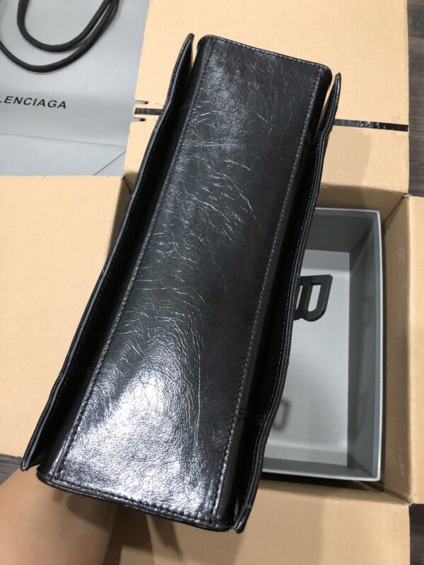 Balenciaga Crush Hourglass Medium Chain Bag - Black 21818 - Image 2