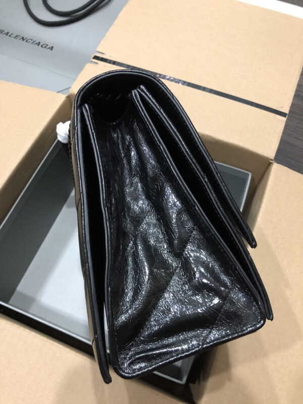 Balenciaga Crush Hourglass Medium Chain Bag - Black 21818 - Image 5