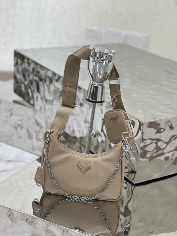 Prada Hobo New Three-In-One Handbag - Cream 57166 - Image 2