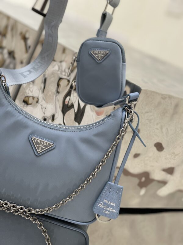 Prada Hobo New Three-In-One Handbag - Blue 66771 - Image 2