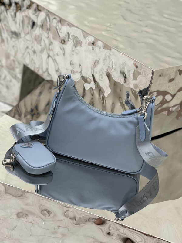 Prada Hobo New Three-In-One Handbag - Blue 66771 - Image 5