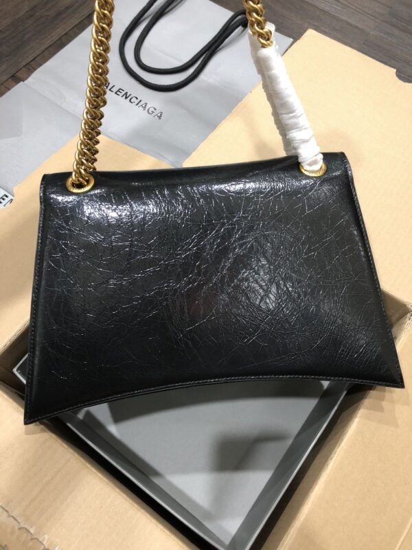 Balenciaga Crush Hourglass Medium Chain Bag - Black/Gold 67387 - Image 5