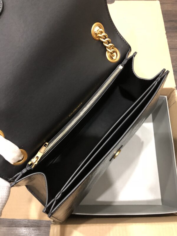 Balenciaga Crush Hourglass Medium Chain Bag - Black/Gold 67387 - Image 2