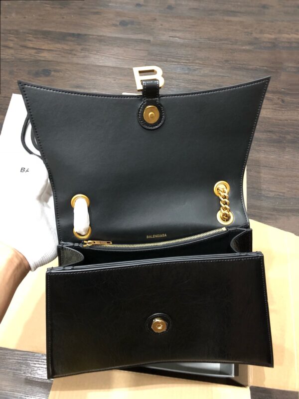 Balenciaga Crush Hourglass Medium Chain Bag - Black/Gold 67387 - Image 3