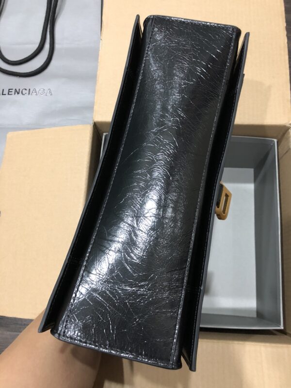 Balenciaga Crush Hourglass Medium Chain Bag - Black/Gold 67387 - Image 4